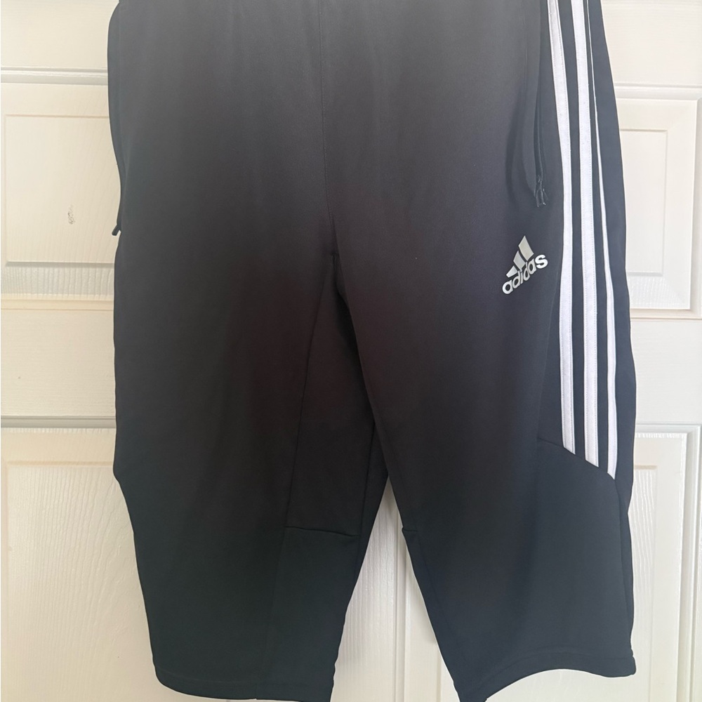 Adidas Men's Black Soccer 3/4 length pants